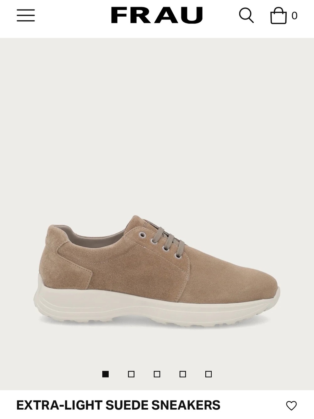 Frau Extra-Light Suede Sneakers in Sand, size 42